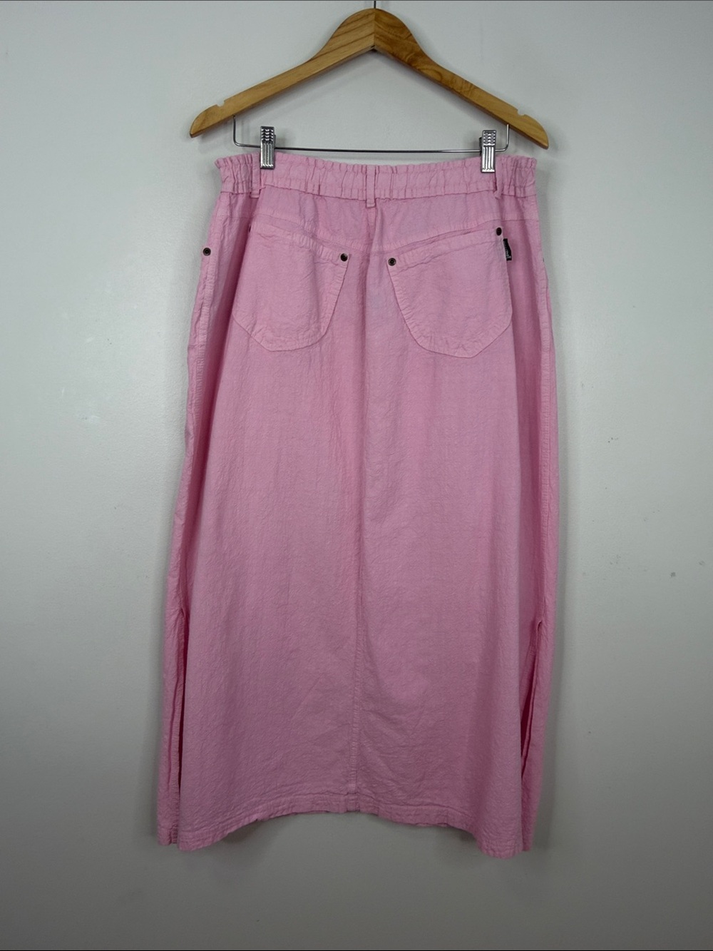 Ezze Wear Skirt Womens Large Light Pink Cotton Gauze A Line Midi Made in Canada - Picture 2 of 13
